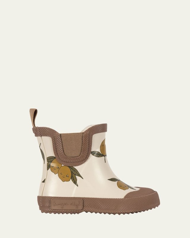 Boy's Lemon Printed Rubber Welly Boots, Baby/Toddler/Kids